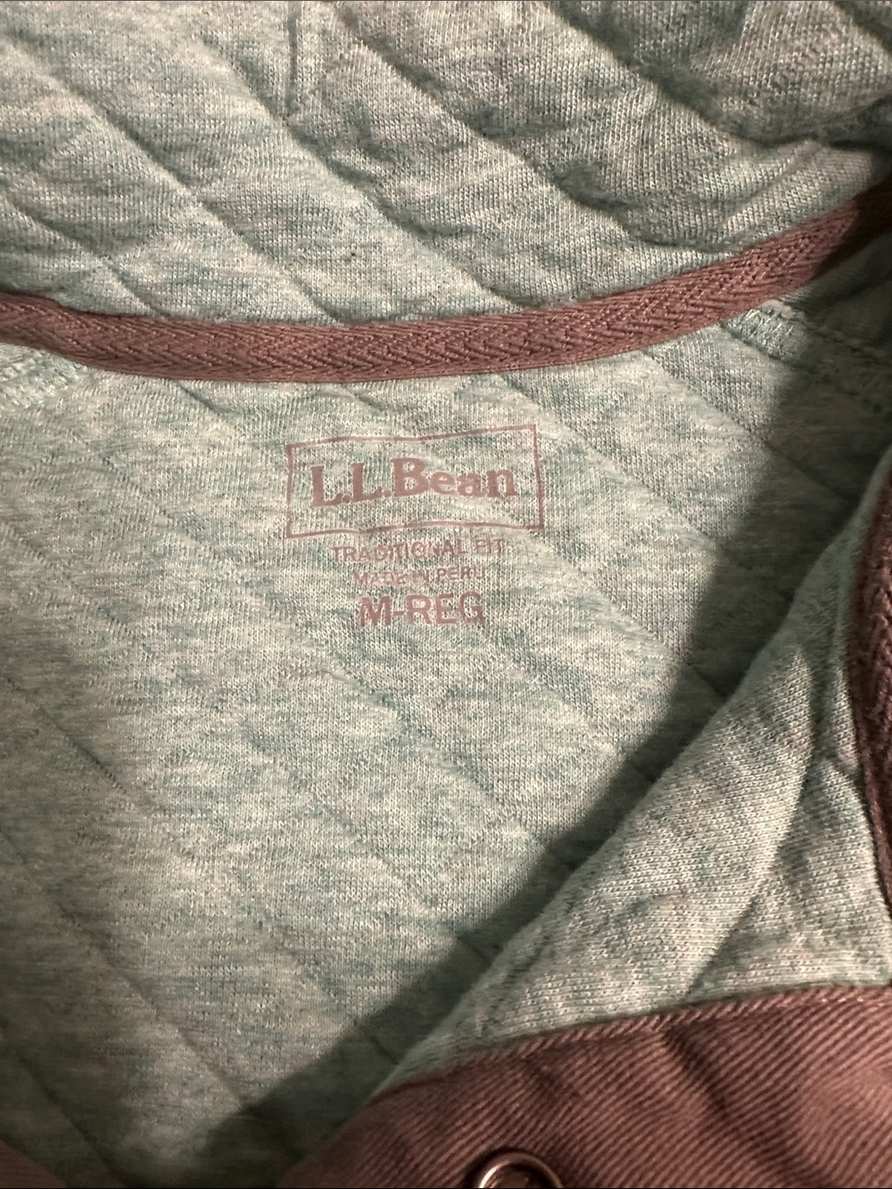 L.L. Bean Quilted Crewneck Pullover Sweater in Light Blue - Picture 4 of 7